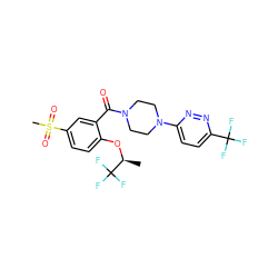 C[C@H](Oc1ccc(S(C)(=O)=O)cc1C(=O)N1CCN(c2ccc(C(F)(F)F)nn2)CC1)C(F)(F)F ZINC000053229335