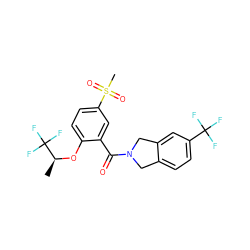 C[C@H](Oc1ccc(S(C)(=O)=O)cc1C(=O)N1Cc2ccc(C(F)(F)F)cc2C1)C(F)(F)F ZINC000034631840