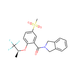 C[C@H](Oc1ccc(S(C)(=O)=O)cc1C(=O)N1Cc2ccccc2C1)C(F)(F)F ZINC000066260123