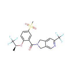 C[C@H](Oc1ccc(S(C)(=O)=O)cc1C(=O)N1Cc2cnc(C(F)(F)F)cc2C1)C(F)(F)F ZINC000066252442