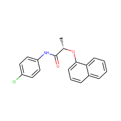 C[C@H](Oc1cccc2ccccc12)C(=O)Nc1ccc(Cl)cc1 ZINC000006053054