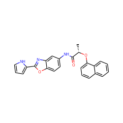 C[C@H](Oc1cccc2ccccc12)C(=O)Nc1ccc2oc(-c3ccc[nH]3)nc2c1 ZINC000095602818