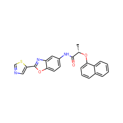 C[C@H](Oc1cccc2ccccc12)C(=O)Nc1ccc2oc(-c3cncs3)nc2c1 ZINC000095601787