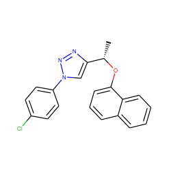 C[C@H](Oc1cccc2ccccc12)c1cn(-c2ccc(Cl)cc2)nn1 ZINC000043072443