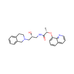 C[C@H](Oc1cccc2cccnc12)C(=O)NC[C@@H](O)CN1CCc2ccccc2C1 ZINC000218910614