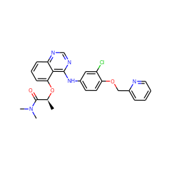 C[C@H](Oc1cccc2ncnc(Nc3ccc(OCc4ccccn4)c(Cl)c3)c12)C(=O)N(C)C ZINC000029129868