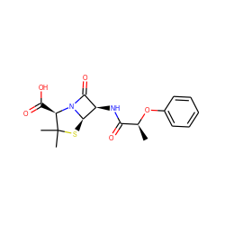 C[C@H](Oc1ccccc1)C(=O)N[C@@H]1C(=O)N2[C@@H]1SC(C)(C)[C@H]2C(=O)O ZINC000003831306