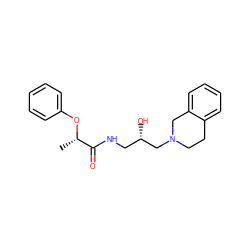 C[C@H](Oc1ccccc1)C(=O)NC[C@H](O)CN1CCc2ccccc2C1 ZINC000119772133