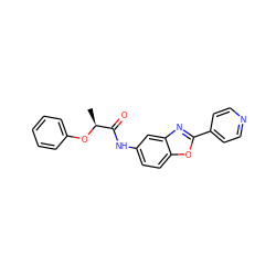 C[C@H](Oc1ccccc1)C(=O)Nc1ccc2oc(-c3ccncc3)nc2c1 ZINC000095601848