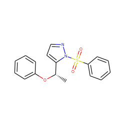 C[C@H](Oc1ccccc1)c1ccnn1S(=O)(=O)c1ccccc1 ZINC000003017464