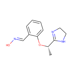 C[C@H](Oc1ccccc1/C=N/O)C1=NCCN1 ZINC000040430961