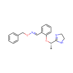 C[C@H](Oc1ccccc1/C=N/OCc1ccccc1)C1=NCCN1 ZINC000040957608