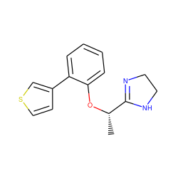 C[C@H](Oc1ccccc1-c1ccsc1)C1=NCCN1 ZINC000013585567