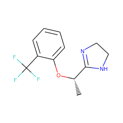 C[C@H](Oc1ccccc1C(F)(F)F)C1=NCCN1 ZINC000073314890