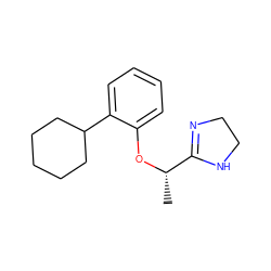 C[C@H](Oc1ccccc1C1CCCCC1)C1=NCCN1 ZINC000040836198