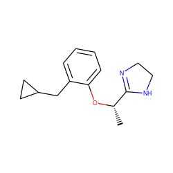 C[C@H](Oc1ccccc1CC1CC1)C1=NCCN1 ZINC000073294765