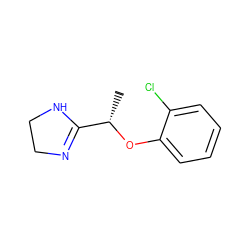 C[C@H](Oc1ccccc1Cl)C1=NCCN1 ZINC000073314280