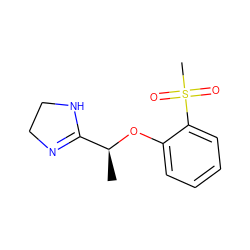 C[C@H](Oc1ccccc1S(C)(=O)=O)C1=NCCN1 ZINC000073312434