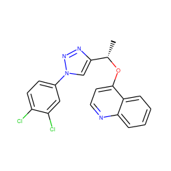 C[C@H](Oc1ccnc2ccccc12)c1cn(-c2ccc(Cl)c(Cl)c2)nn1 ZINC000043019501