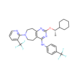 C[C@H](Oc1nc2c(c(Nc3ccc(C(F)(F)F)cc3)n1)CCN(c1ncccc1C(F)(F)F)CC2)C1CCCCC1 ZINC000144202152