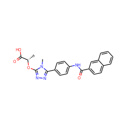 C[C@H](Oc1nnc(-c2ccc(NC(=O)c3ccc4ccccc4c3)cc2)n1C)C(=O)O ZINC000073224116