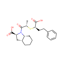 C[C@H](S[C@H](CCc1ccccc1)C(=O)O)C(=O)N1[C@H](C(=O)O)C[C@H]2CCCC[C@H]21 ZINC000169726712