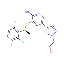 C[C@H](Sc1cc(-c2cnn(CCO)c2)cnc1N)c1c(Cl)ccc(F)c1Cl ZINC000096285961