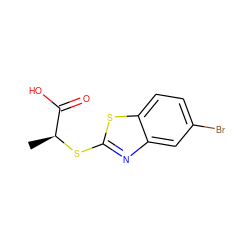 C[C@H](Sc1nc2cc(Br)ccc2s1)C(=O)O ZINC000045244965