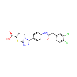 C[C@H](Sc1nnc(-c2ccc(NC(=O)Cc3ccc(Cl)c(Cl)c3)cc2)n1C)C(=O)O ZINC000073169639