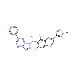 C[C@H](c1c(F)cc2ncc(-c3cnn(C)c3)cc2c1F)n1nnc2ncc(-c3ccncc3)nc21 ZINC001772619247