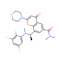 C[C@H](c1cc(C(=O)N(C)C)cc2c(=O)cc(N3CCOCC3)oc12)N(C)c1cc(F)cc(F)c1F ZINC000116740009