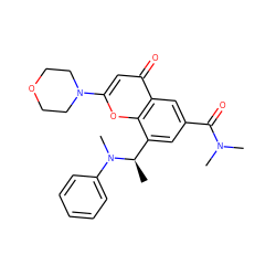 C[C@H](c1cc(C(=O)N(C)C)cc2c(=O)cc(N3CCOCC3)oc12)N(C)c1ccccc1 ZINC000116740093