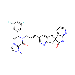 C[C@H](c1cc(F)cc(F)c1)N(C/C=C/c1cnc2c(c1)C[C@@]1(C2)C(=O)Nc2ncccc21)C(=O)c1nccn1C ZINC000103234806