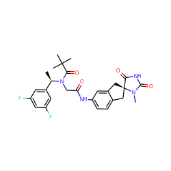 C[C@H](c1cc(F)cc(F)c1)N(CC(=O)Nc1ccc2c(c1)C[C@@]1(C2)C(=O)NC(=O)N1C)C(=O)C(C)(C)C ZINC000045259683