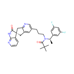 C[C@H](c1cc(F)cc(F)c1)N(CCCc1cnc2c(c1)C[C@@]1(C2)C(=O)Nc2ncccc21)C(=O)C(C)(C)C ZINC000103235585