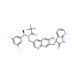 C[C@H](c1cc(F)cc(F)c1)N(Cc1cnc2cc3c(cc2c1)C[C@@]1(C3)C(=O)Nc2ncccc21)C(=O)C(C)(C)C ZINC000064528060