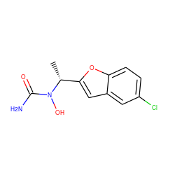 C[C@H](c1cc2cc(Cl)ccc2o1)N(O)C(N)=O ZINC000013762772