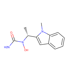 C[C@H](c1cc2ccccc2n1C)N(O)C(N)=O ZINC000013762764