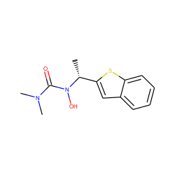 C[C@H](c1cc2ccccc2s1)N(O)C(=O)N(C)C ZINC000013762813