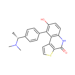 C[C@H](c1ccc(-c2c(O)ccc3[nH]c(=O)c4sccc4c23)cc1)N(C)C ZINC000164941442