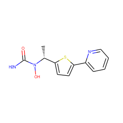 C[C@H](c1ccc(-c2ccccn2)s1)N(O)C(N)=O ZINC000013762896