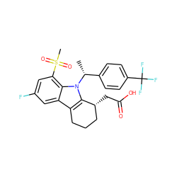 C[C@H](c1ccc(C(F)(F)F)cc1)n1c2c(c3cc(F)cc(S(C)(=O)=O)c31)CCC[C@H]2CC(=O)O ZINC000140013277