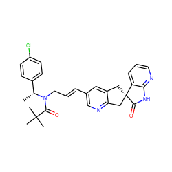 C[C@H](c1ccc(Cl)cc1)N(C/C=C/c1cnc2c(c1)C[C@@]1(C2)C(=O)Nc2ncccc21)C(=O)C(C)(C)C ZINC000103234800