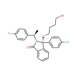 C[C@H](c1ccc(Cl)cc1)N1C(=O)c2ccccc2[C@]1(OCCCCO)c1ccc(Cl)cc1 ZINC000066128723