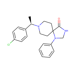 C[C@H](c1ccc(Cl)cc1)N1CCC2(CC1)C(=O)NCN2c1ccccc1 ZINC000026494844