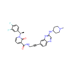 C[C@H](c1ccc(F)c(F)c1)n1cccc(C(=O)NCC#Cc2ccc3ncc(NC4CCN(C)CC4)nc3c2)c1=O ZINC000072317627