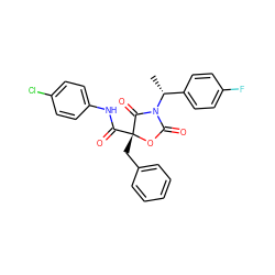 C[C@H](c1ccc(F)cc1)N1C(=O)O[C@](Cc2ccccc2)(C(=O)Nc2ccc(Cl)cc2)C1=O ZINC000096273480