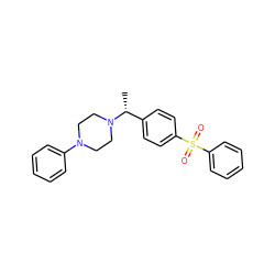 C[C@H](c1ccc(S(=O)(=O)c2ccccc2)cc1)N1CCN(c2ccccc2)CC1 ZINC000026297066