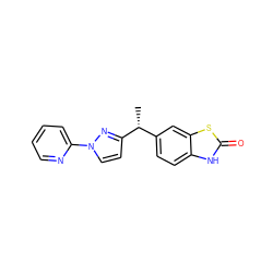 C[C@H](c1ccc2[nH]c(=O)sc2c1)c1ccn(-c2ccccn2)n1 ZINC000653859645