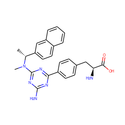 C[C@H](c1ccc2ccccc2c1)N(C)c1nc(N)nc(-c2ccc(C[C@H](N)C(=O)O)cc2)n1 ZINC000045245151